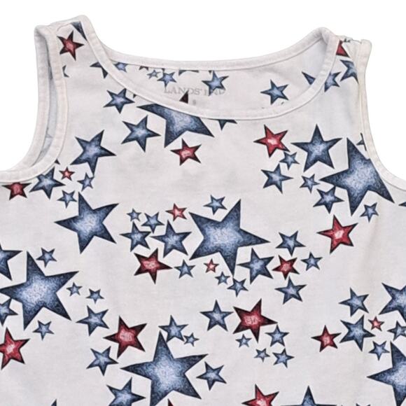 2 For $5 Sale Girl's Lands End Americana Stars Sleeveless Dress Size Small (4) - Picture 2 of 7